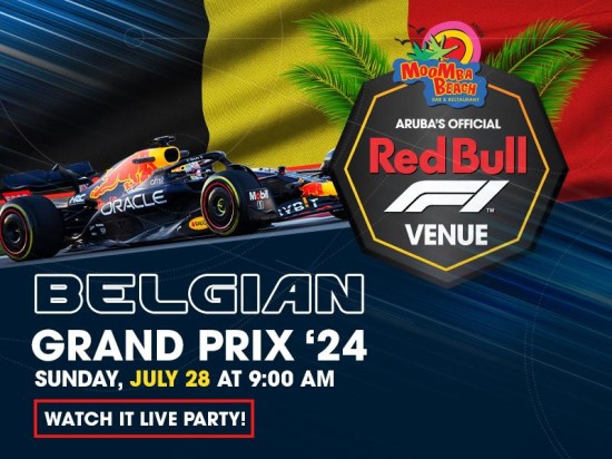 Watch the Belgian Grand Prix Live at MooMba Beach, Aruba's #1 Red Bull Venue!
